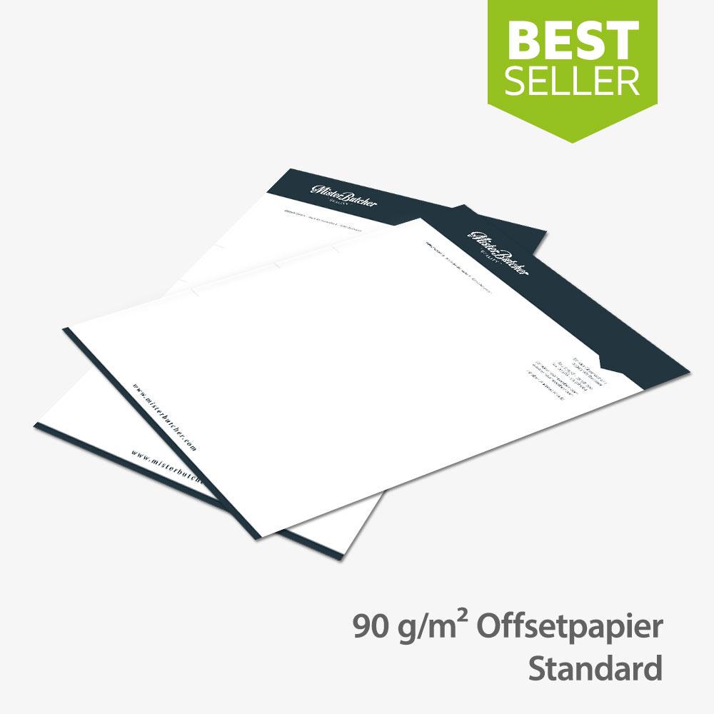 Briefpapier DIN A4, 90g/m², Offsetpapier weiß, ein- o. beidseitig drucken