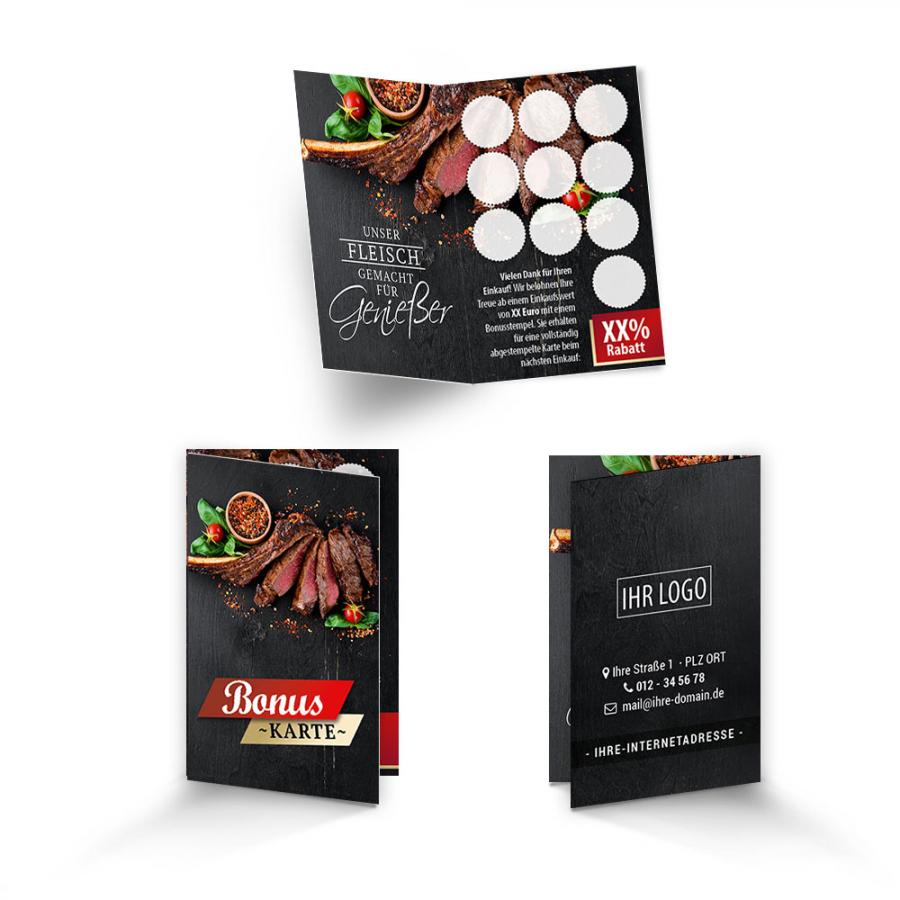 Neutrale Bonuskarten Treuekarten Rabattkarten Gastro Handel 100 Stück Dunkelblau 