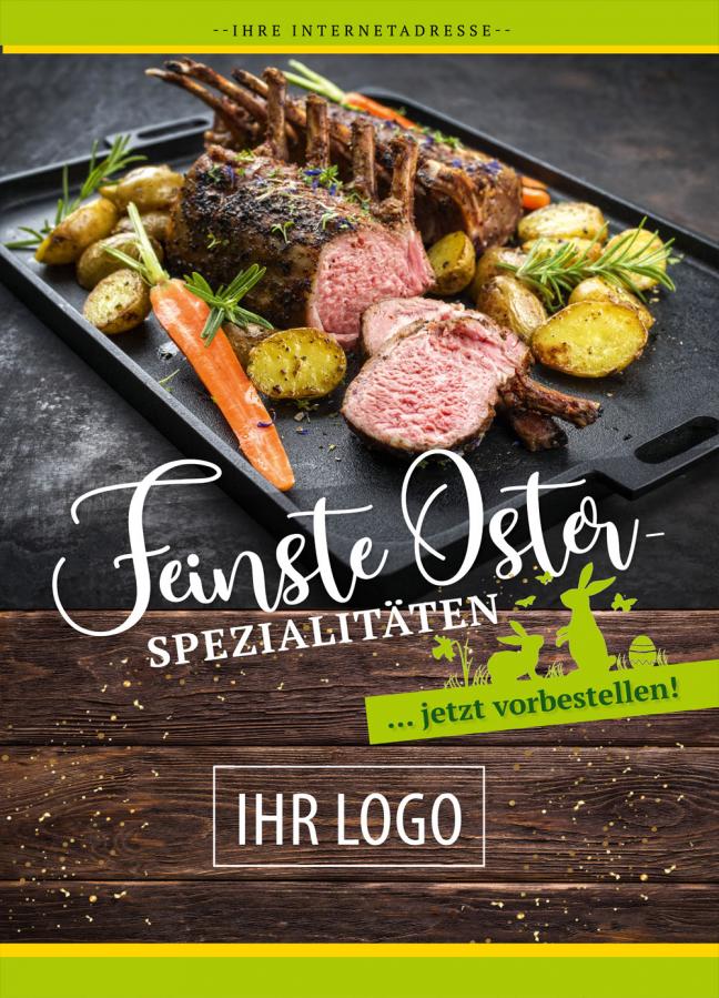 Lamm/ Lammkarree - Osterplakat Osterwerbung für Metzger und Fleischer