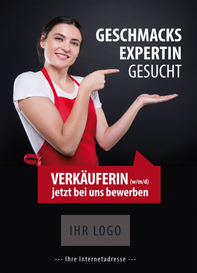 Plakat, Poster-Motiv: Wir suchen Fleischfachverkäuferinnen