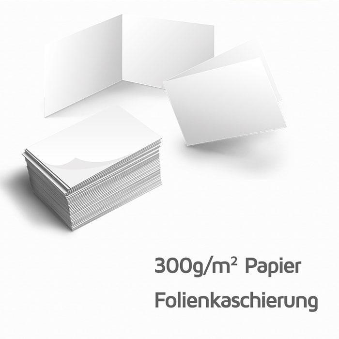 Visitenkarten 300g/m³ Papier + Folienkaschierung matt/glanz drucken