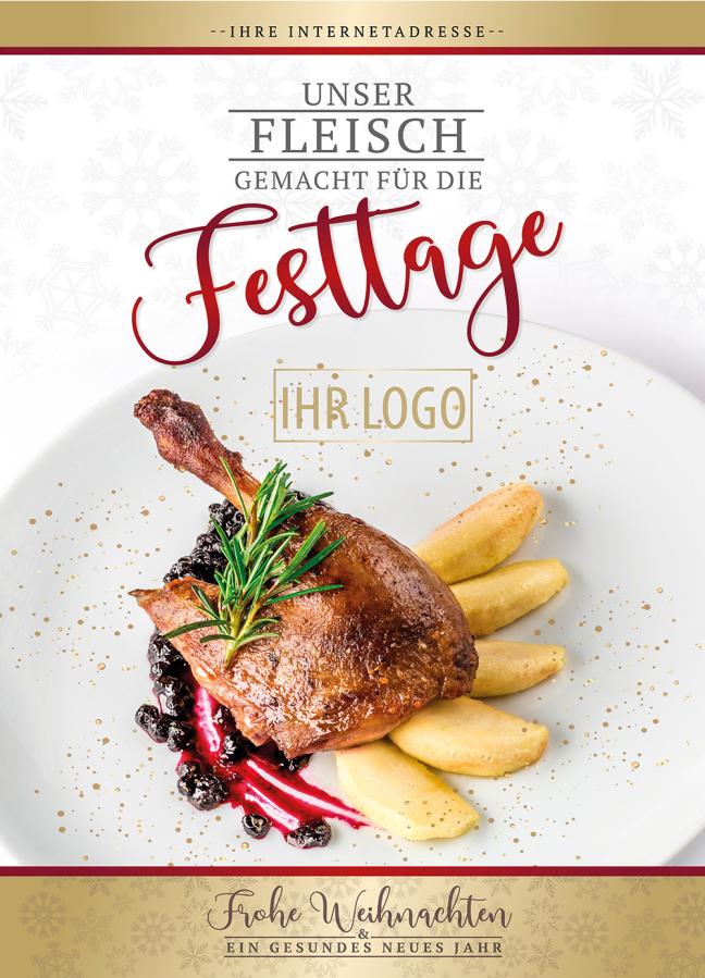 Plakat, Poster-Motiv drucken: Weihnachtsbraten Enten- & Gänsekeule
